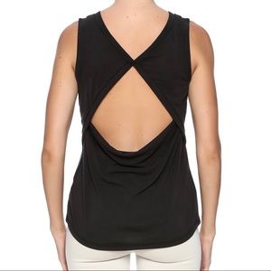 William B Black Open Back Tank Top Small
